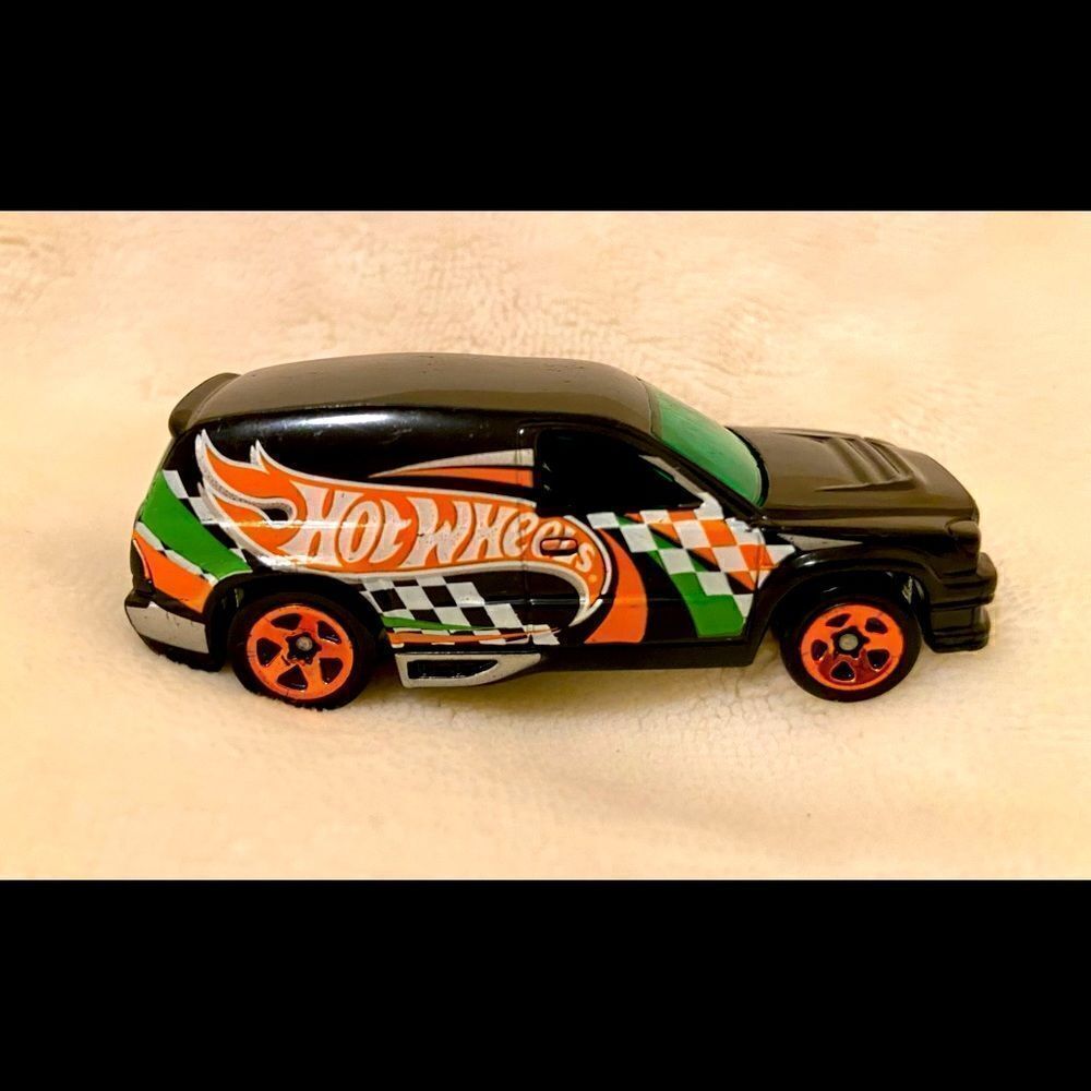 Vtg Hot Wheels Blk/Org/Grn/Wht Checkerboard Truck